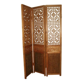 Qing Dynasty Wooden Temple Screen For Sale