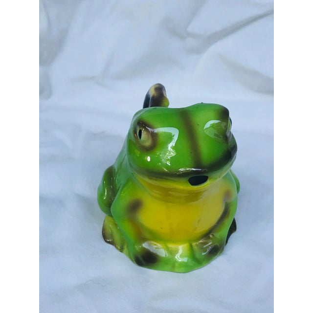 Shabby Chic Tony Wood Staffordshire Style Pottery Frog Creamer For Sale - Image 3 of 7
