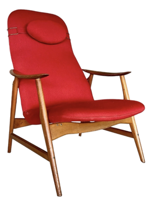 Mid-Century Sculptural Teak Model 500 High-Back Armchair by Braathen & Brattrud for Dokka Mobler, Norway, 1950s