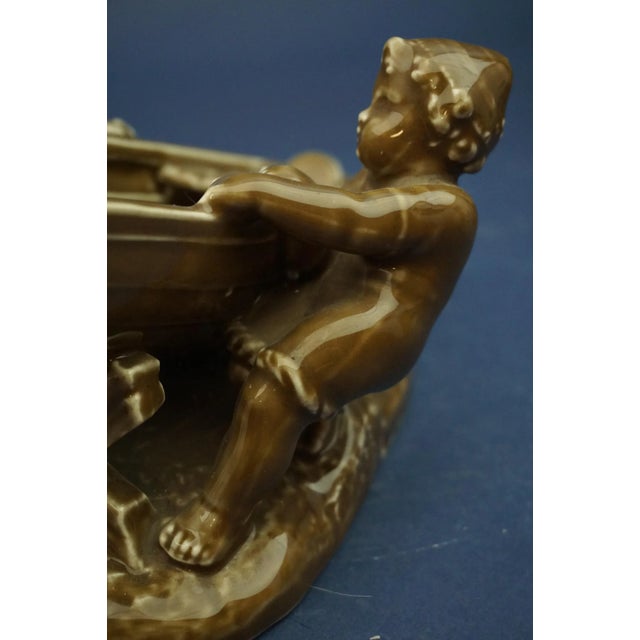 19th Century Ceramic Sculpture of Children with a Boat from Schlaggenwald, Bohemia, Austria For Sale - Image 12 of 18