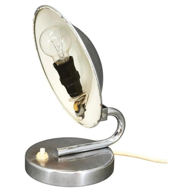 Bauhaus Chrome Table Lamp Model 3530 by Napako, Czechoslovakia, 1930s For Sale - Image 11 of 11