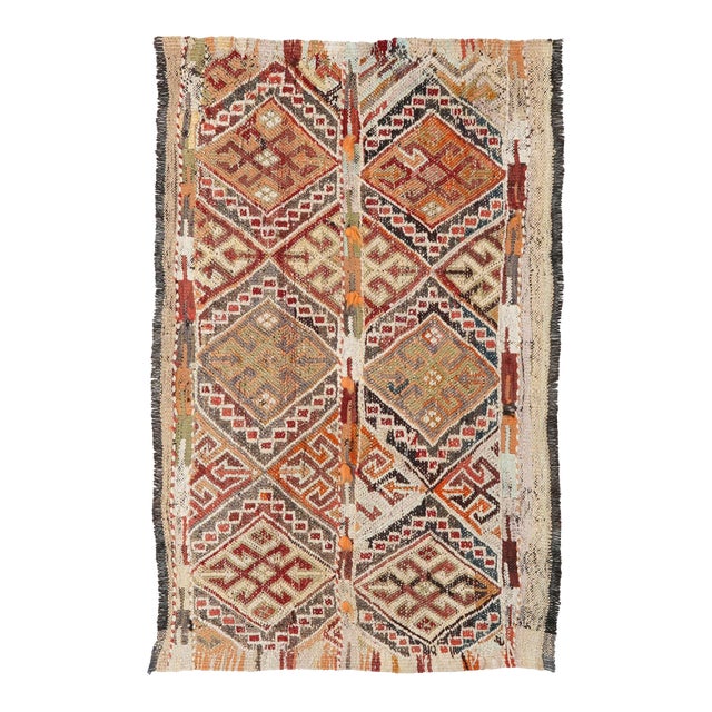 Vintage Small Decorative Kilim Rug - 2`6″ X 4`1″ For Sale