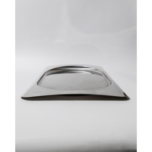 Vintage Modern Minimalist Stainless Steel Tray, 1990s For Sale - Image 5 of 12