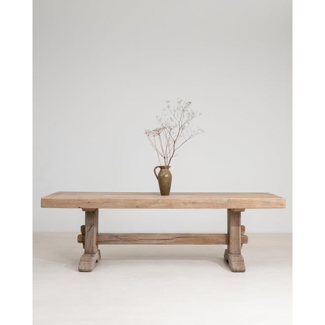 Oak Trestle Dining Table France 1970s For Sale - Image 12 of 12