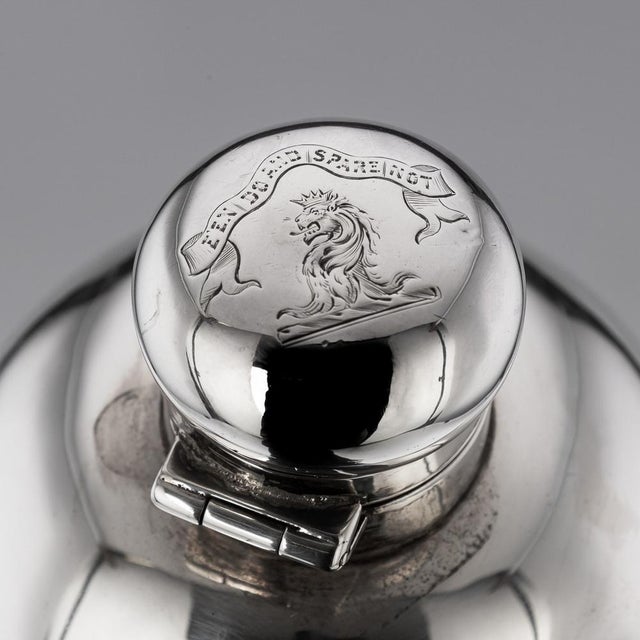 19th Century Scottish Silver Clan Mac Gregor Traveling Flask, 1893 For Sale - Image 4 of 8