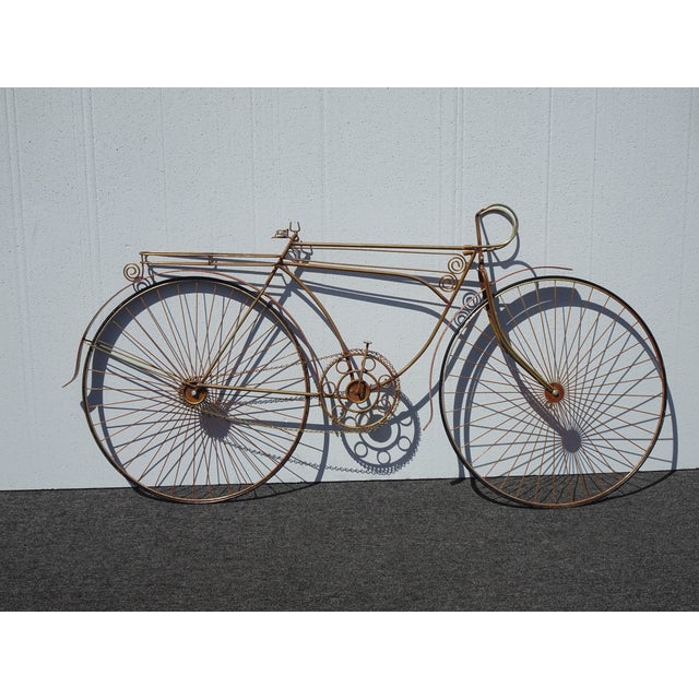Curtis Jere Vintage Rustic 1970's C Curtis Jere "Spinning Wheel" Bicyle Bike Wall Sculpture For Sale - Image 4 of 17