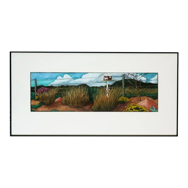 Margaret McGee "Wildflowers/Las Vegas" Oil on Paper 1989 For Sale
