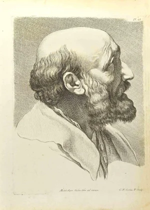 Nicholas Cochin, Portrait after Michelangelo, Etching, 1755
