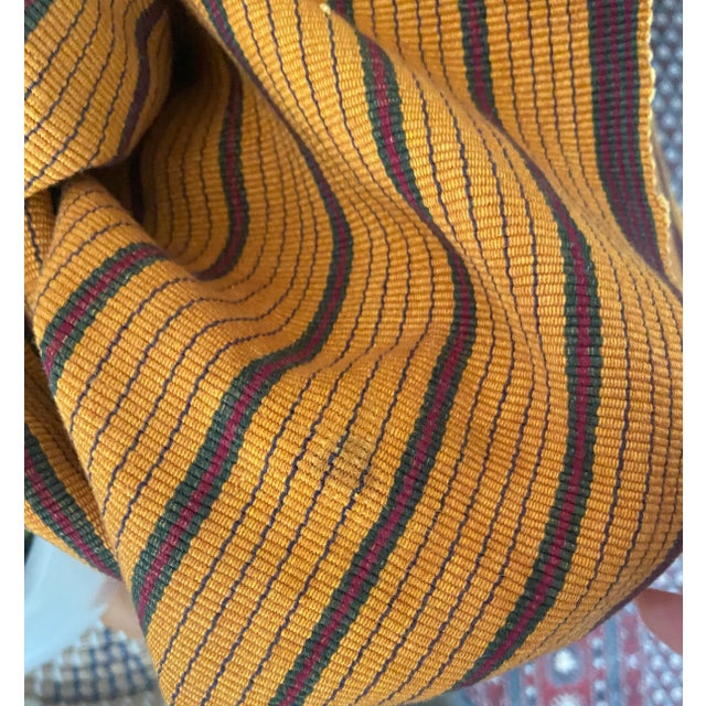 Vintage Handwoven Tribal Nigerian Kente Cloth Wedding Blanket Textile For Sale - Image 11 of 12