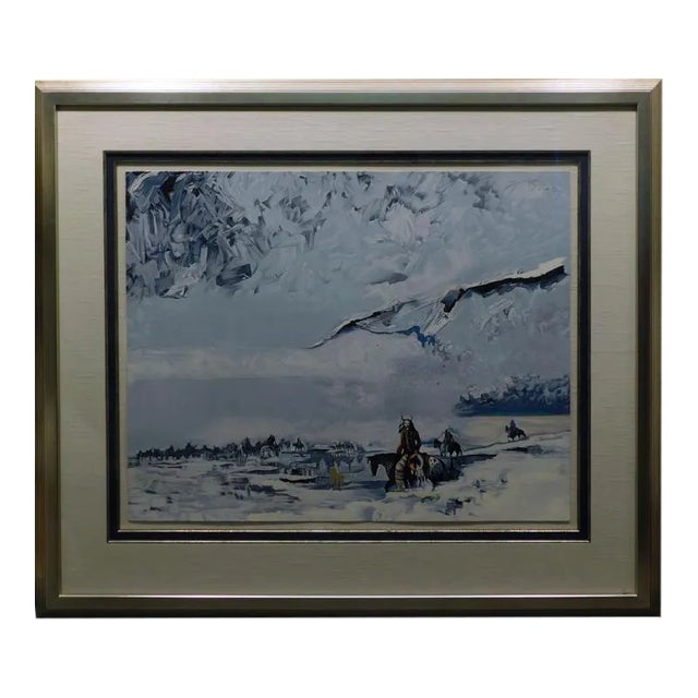 1990s "War Shield's Winter Vision St. II" Landscape Print by Earl Biss, Framed For Sale