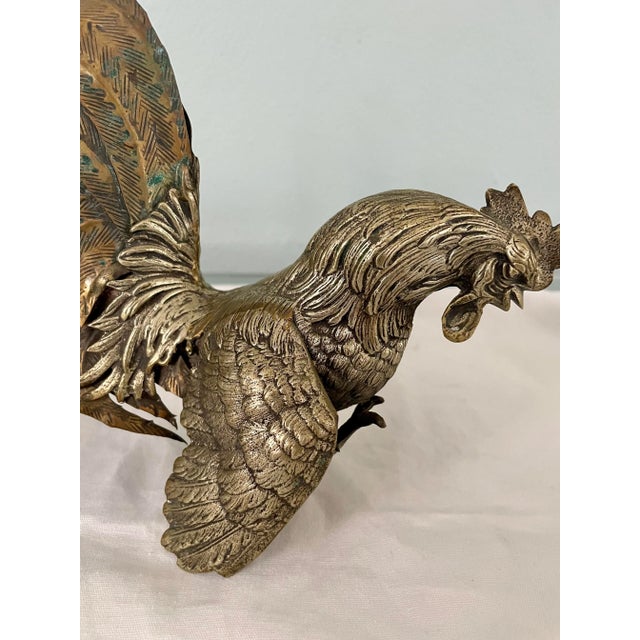 Metal Mid 20th Century Decorative Roosters - a Pair For Sale - Image 7 of 13