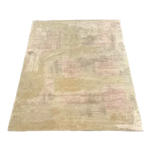 Nourison Home for Christopher Guy Gray, Pink, and Ivory Abstract Wool and Silk Hand Knotted Mirage Rug 8x10