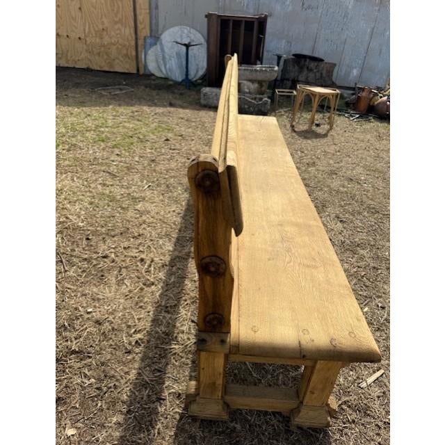 Large 19th Century French Country Bleached Solid Oak Benches For Sale - Image 11 of 15