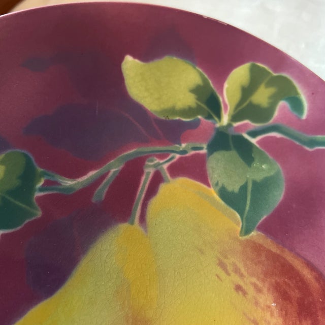 French Circa 1900s French K & G Luneville Hanging Pear Plate For Sale - Image 3 of 9