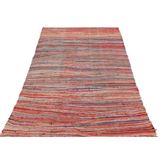 1950s Vintage Moroccan Kilim Rug With Polychromatic Stripes, From Rug & Kilim For Sale - Image 5 of 7