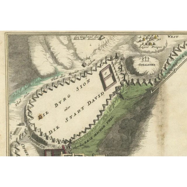 Antique Map of Jerusalem by Weigel after Josephus Writings, 1720s For Sale - Image 5 of 6