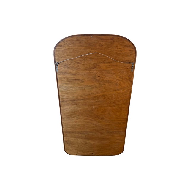 1930s Vintage Antique Solid Cherry Wood Beveled Wall Mirror 1930s 1940s For Sale - Image 5 of 7