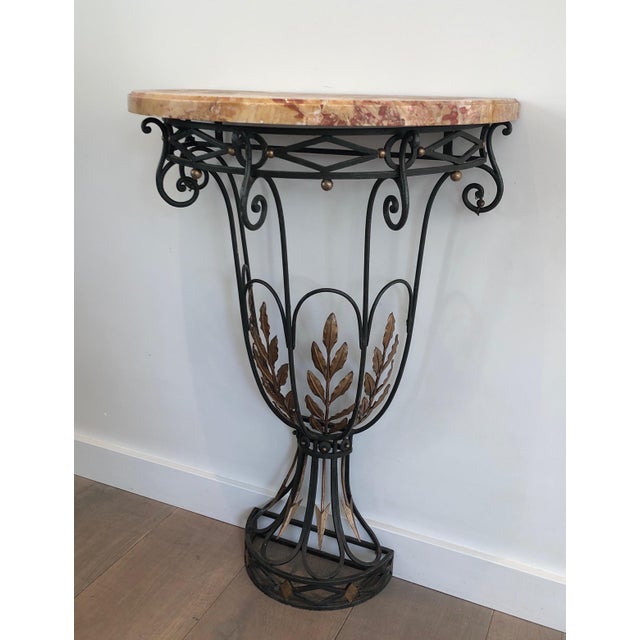 Small Rare Wrought Iron Console With Marble Top. French Work. Circa ...