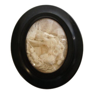 Virgin Mari and Child Meershaum Bas Relief Frame 19 Century For Sale