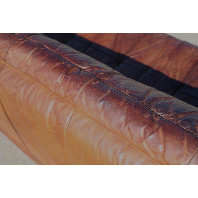 Vintage Convertible Leather Sofa, 1970s For Sale - Image 11 of 18