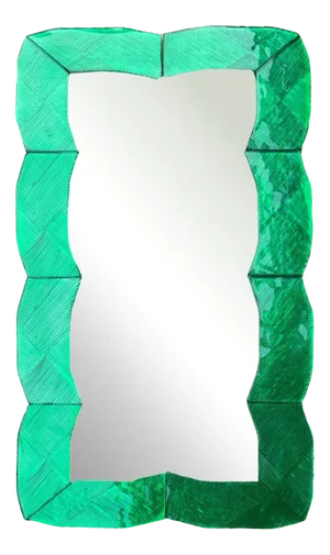 Emerald Wave Murano Glass Mirror by Fratelli Tosi