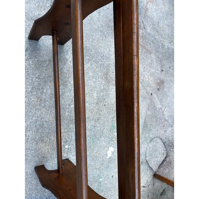 1970s Country Core Hearts Design Wooden Rustic Blanket Rack For Sale - Image 10 of 12