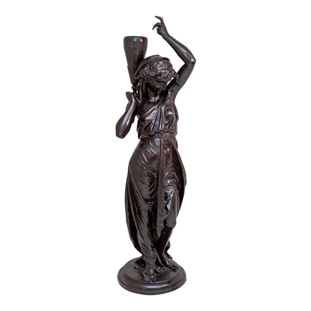French Water Carrier Patinated Bronze Sculpture For Sale