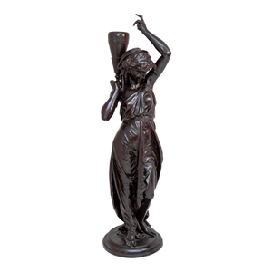 French Water Carrier Patinated Bronze Sculpture