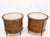 Pair Round Drum Barrel Shape Travertine Top Two Doors End Side Tables Stand Mint For Sale - Image 9 of 13