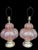 Vintage Carl Falkenstein Double Bubble Glass Pale Pink Hob Knob Painted Table Lamps Pink Pleated Shades- A Pair For Sale - Image 10 of 12