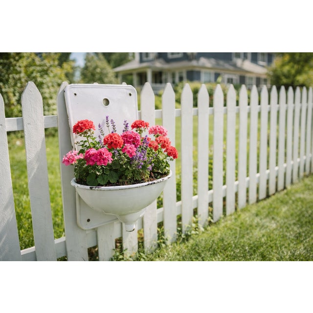 White Mid-Century Modern Sculptural Wall-Mounted Enamel Basin, 1950s For Sale - Image 8 of 9