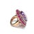 Art Nouveau Bochic “Capri” Vintage Ruby, Amethyst & Multi Sapphire Ring - 18K Gold & Silver For Sale - Image 3 of 11