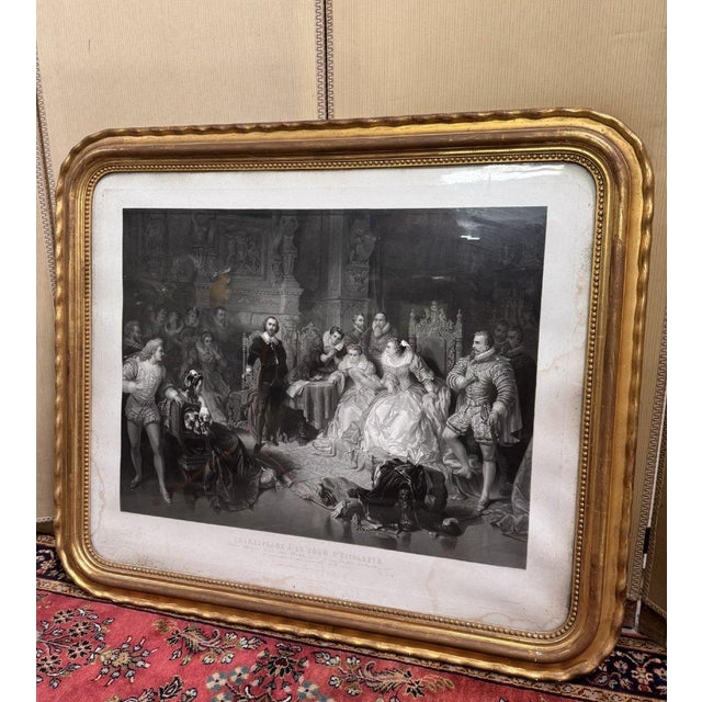 19th Century Pierre Cottin and Eduard Ender, Shakespeare at the Court of Elizabeth I, 1800s, Engraving on Paper For Sale - Image 5 of 10