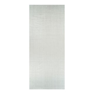 Rug & Kilim’s Oversized Textural Rug in Solid White and Silver-Gray Striae - 10x24 For Sale