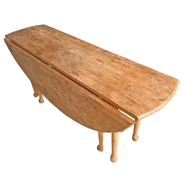 Mid 20th Century 20th Century English Scrub Pine Dropleaf Gateleg Dining Table For Sale - Image 5 of 18