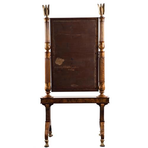 Olive Empire Floor Mirror in Walnut and Olive Wood, 19th Century For Sale - Image 8 of 9