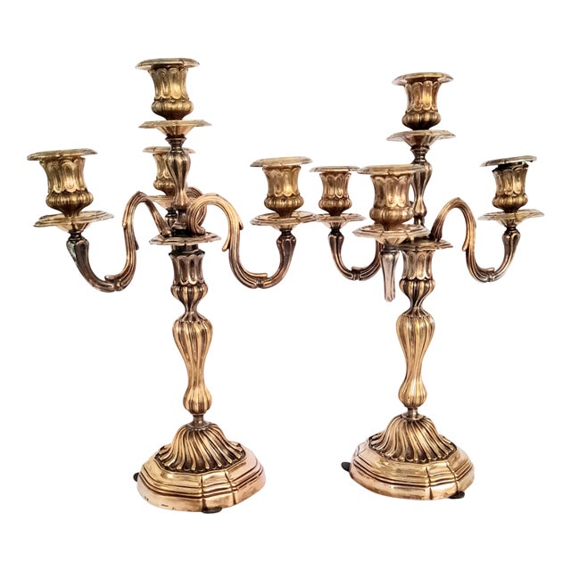 Vintage Candleholders from Christofle, 1940s, Set of 2 For Sale