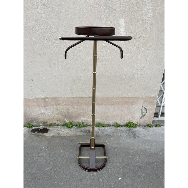 Stitched Leather Valet de Nuit by Jacques Adnet, 1950s For Sale - Image 6 of 10