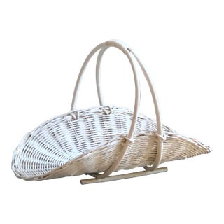 Mid-20th Century Painted Flower Gathering Basket For Sale