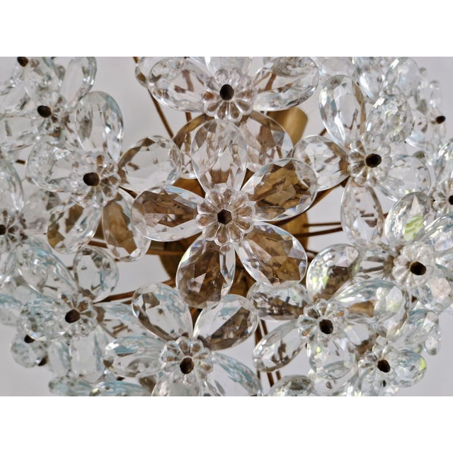 Large Italian Ceiling Light with Murano Glass Flowers, 1970s For Sale - Image 9 of 14