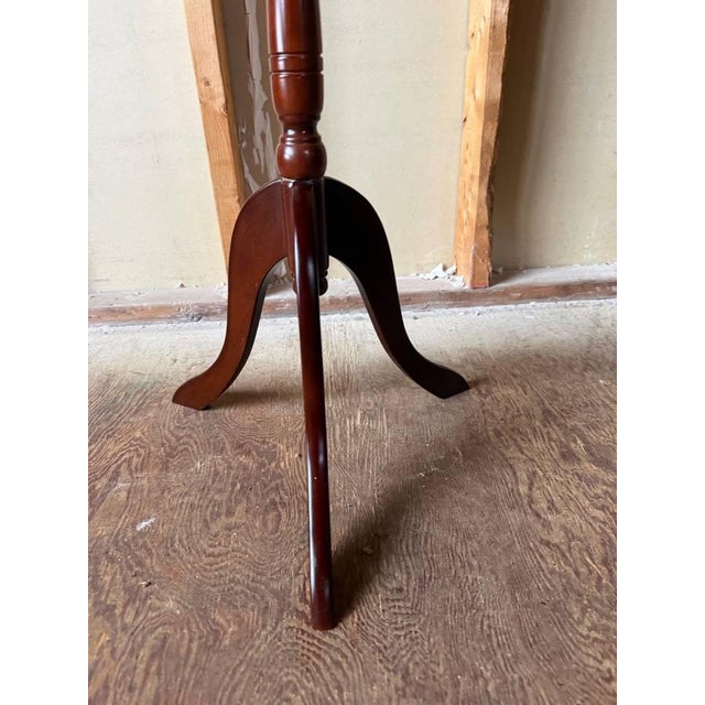 The Bombay Company Pedestal Base Marble Top Plant Stand For Sale - Image 4 of 11