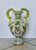 Traditional Italian Majolica Hand Painted Ceramic Pottery Face Handles Vase For Sale - Image 3 of 16