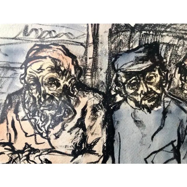 Jacob Steinhardt, Judaica German Expressionist Watercolor Painting Lithograph Israeli Bezalel Art For Sale In Miami - Image 6 of 7