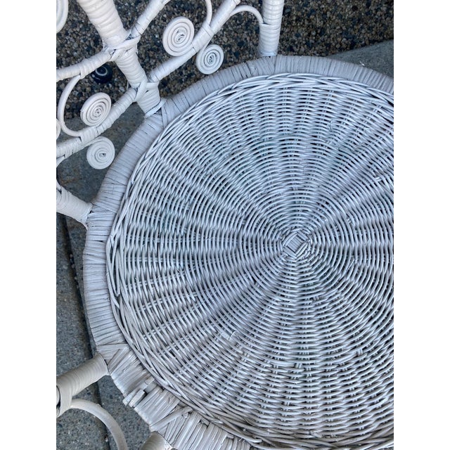 Wood Mid 20th Century Vintage Painted Wicker Chair For Sale - Image 7 of 10