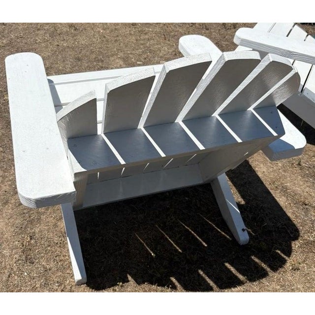 Early 21st Century Pair of White Painted Adirondack Chairs -Pair For Sale - Image 5 of 8