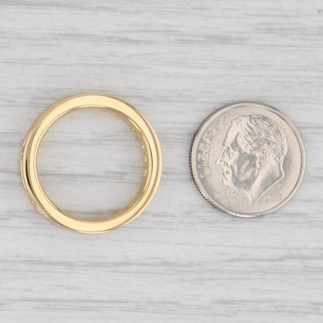 Modern 1.50ctw Ruby Eternity Band 18k Yellow Gold Size 6 Wedding Stackable Ring Spark For Sale - Image 3 of 6