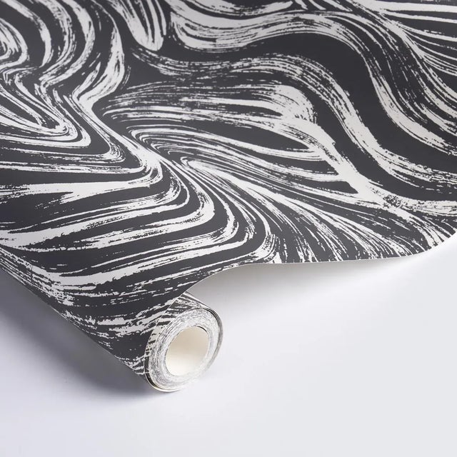 Schumacher Schumacher Shio Wallpaper in Carbon For Sale - Image 4 of 4