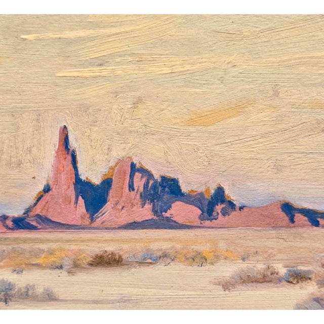 Alfred Richard Mitchell-Desert Landscape With Mountains -1930s Oil Painting For Sale - Image 9 of 12