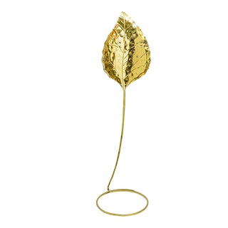 Tommaso Barbi Italian Brass Rhubarb Leaf Floor Lamp, For Sale