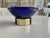 Very rare bowl in cobalt blue glass and brass stand with manufacturer's mark This piece has an attribution mark, I am sure...
